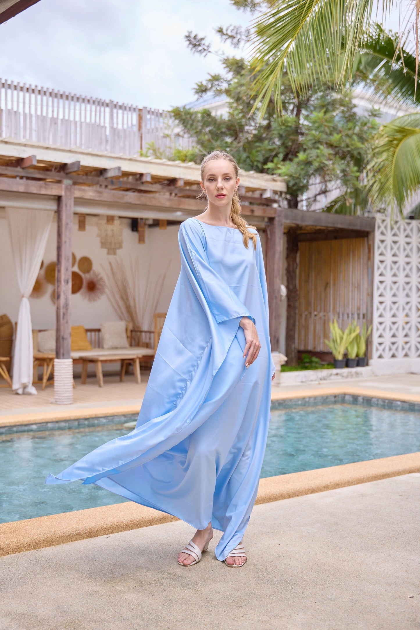 Blue Sky Full Length Kaftan Vintage Oriental Dress