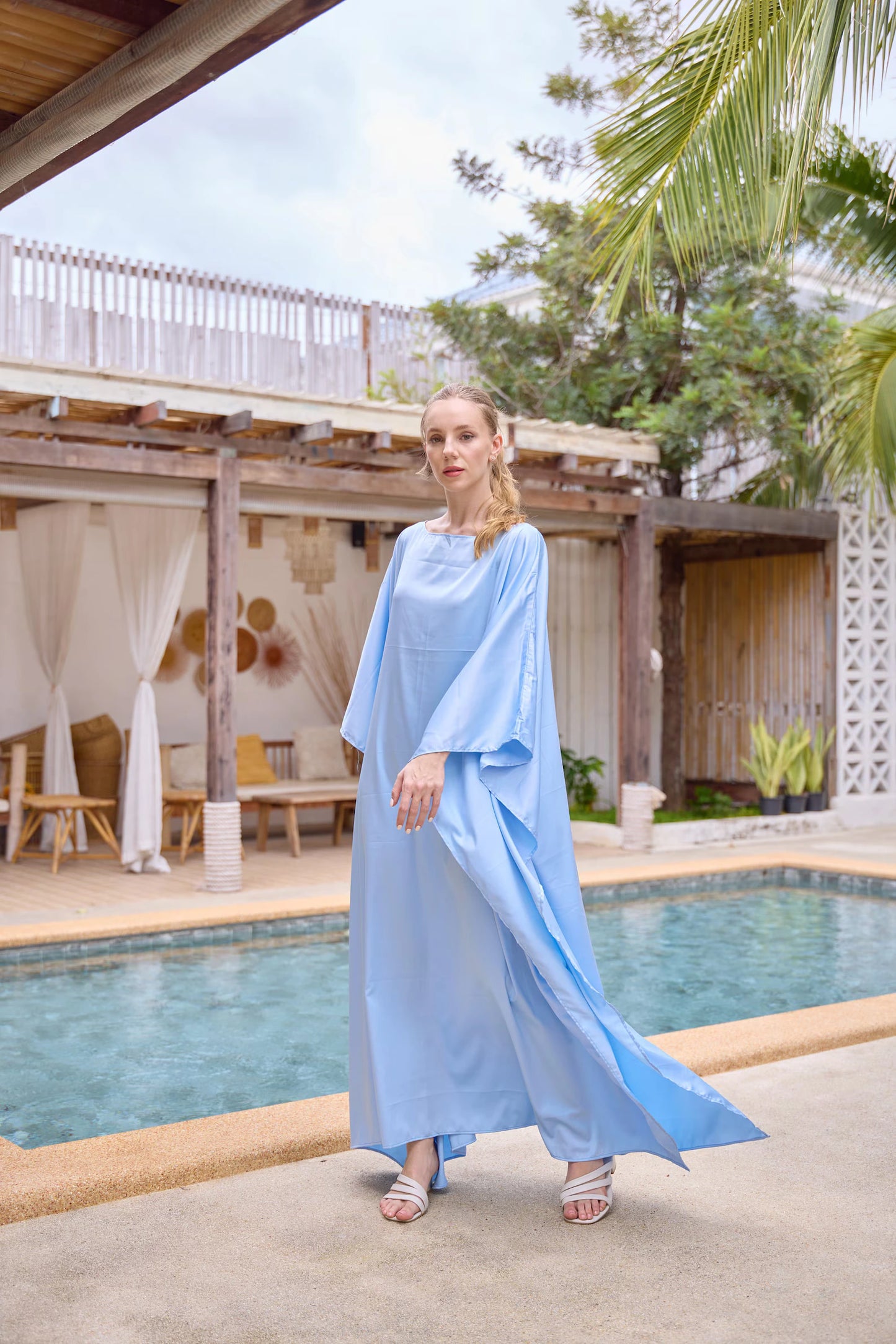 Blue Sky Full Length Kaftan Vintage Oriental Dress