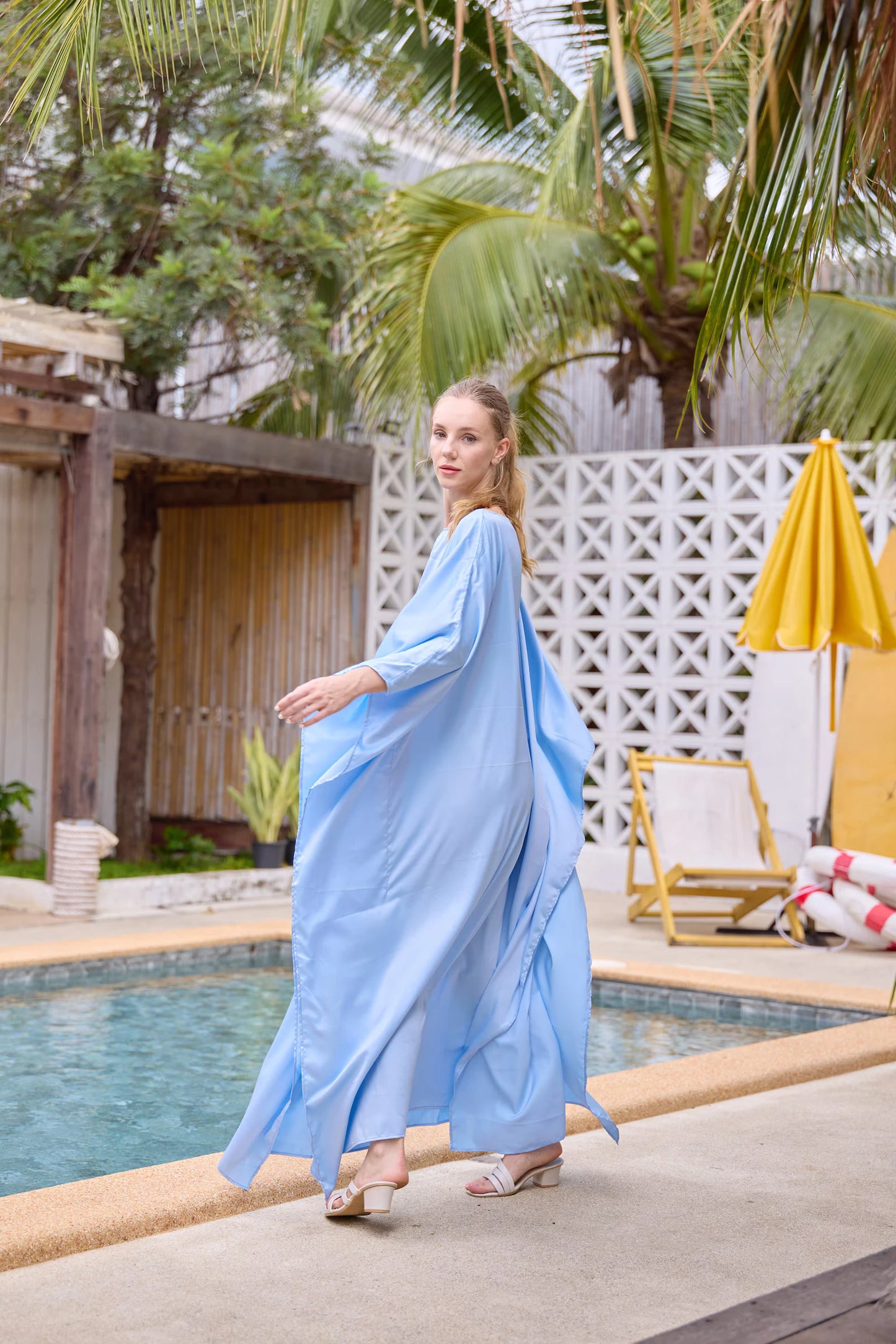 Blue Sky Full Length Kaftan Vintage Oriental Dress