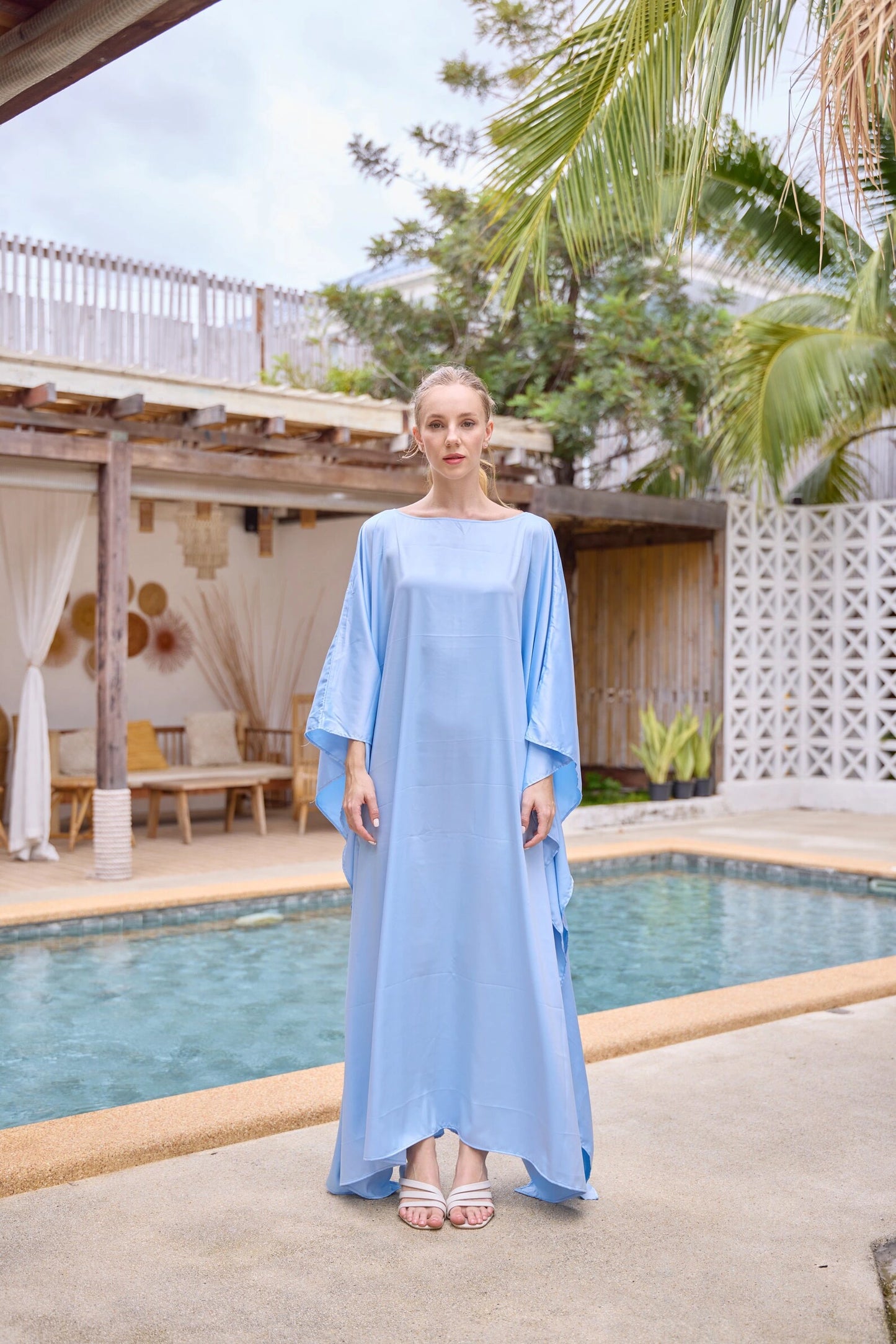 Blue Sky Full Length Kaftan Vintage Oriental Dress