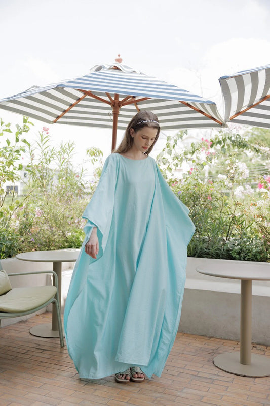 Light Blue Sky Paris Silk Women Plus Size Caftan Loungewear Kaftan