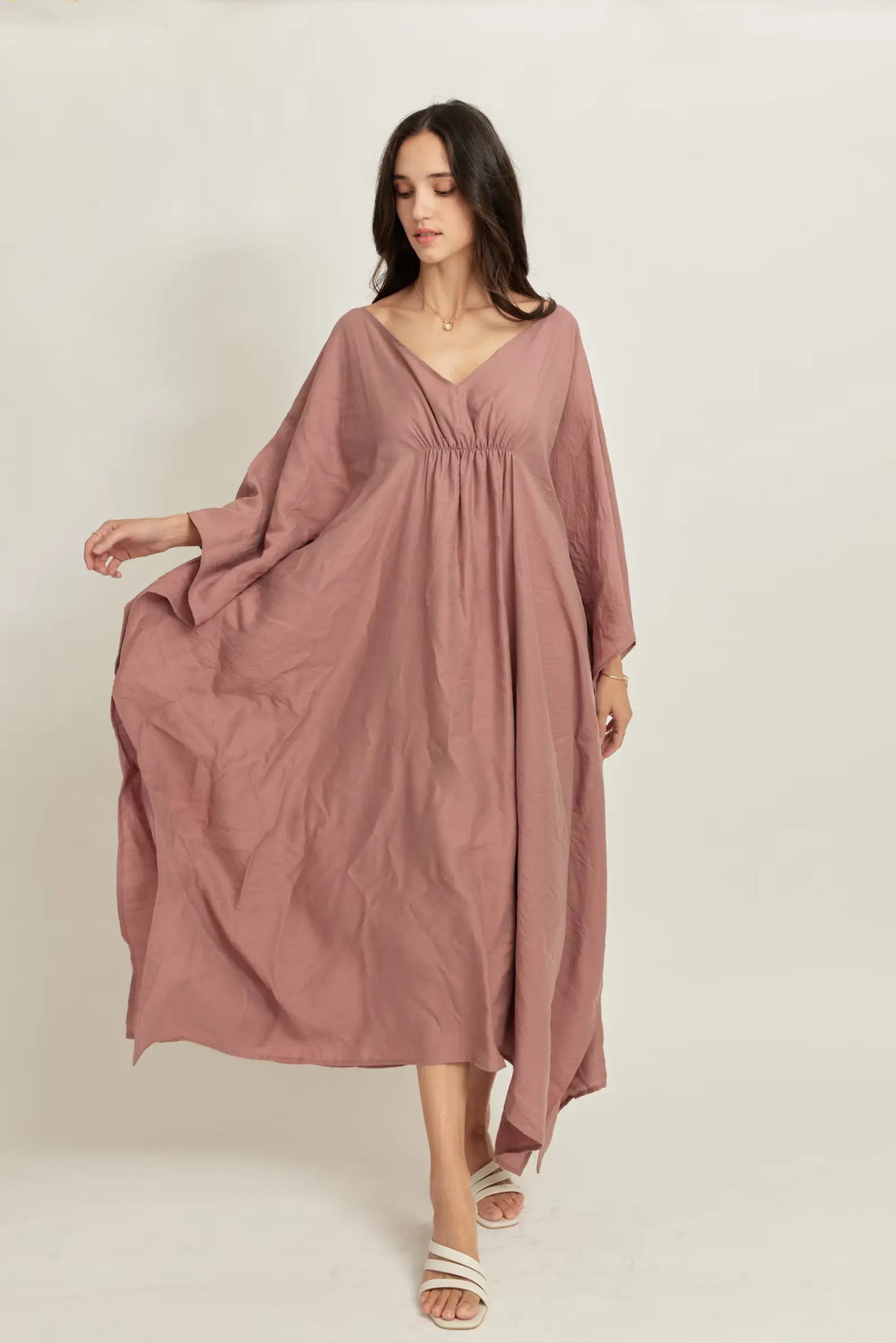 V-Neck Customization Silk Japan Kaftan Dress Women Plus Size Personalized Evening Caftan II