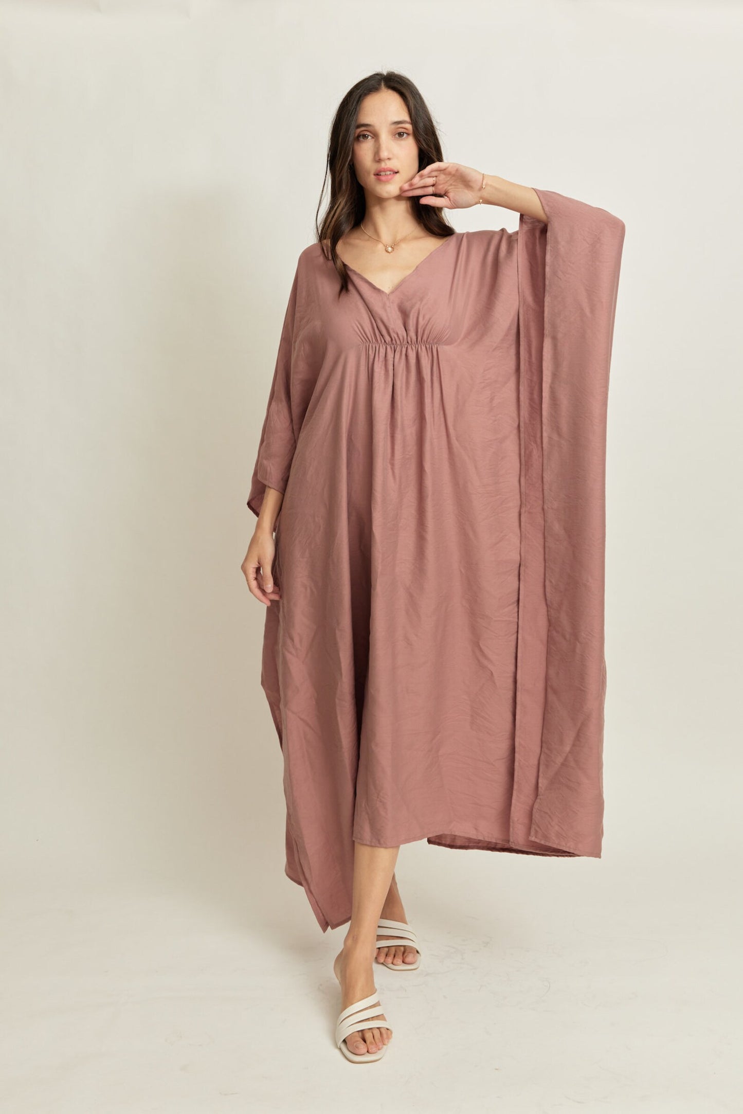 V-Neck Customization Silk Japan Kaftan Dress Women Plus Size Personalized Evening Caftan II