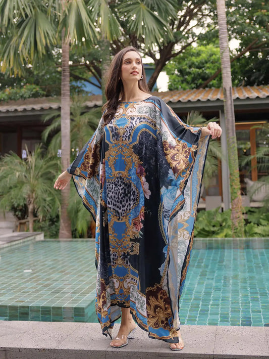 Vintage Silk Bohemian Kaftan Designer Caftan Maxi Dress